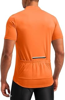 Bikewa Men's Cycling Jersey Moisture Wicking Short Sleeve UPF Half Zip Bike Road Riding Biking Shirts for Men Zipper Pockets product image