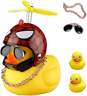 ACEDOAMARE Duck Bike Bell, Cute Rubber Yellow Duck Bicycle Accessories with LED Light Propeller Helmet Squeeze Horns for Cycling Motorcycle Handlebar Bicycle product image