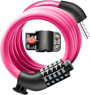 Bike Lock Cable with Combination,High Security 5-Digit Resettable Combination Bicycle Lock Anti-Theft, with Mounting Bracket for Bikes and Scooters product image