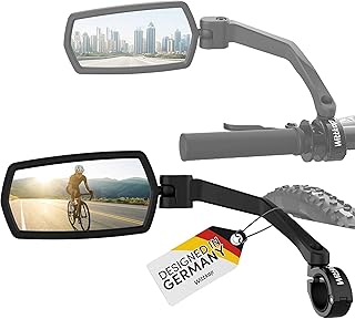 WITTKOP Bike mirror | Large HD field of vision | 360° rotatable & foldable | Mounting above & below | Break-proof & durable | ebike accessories, bike mirror handlebar mount, bicycle mirrors product image