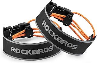 ROCKBROS Bike Pants Strap Cycling Reflective Ankle Bands Adjustable Pant Leg Straps for Biking Cuff Wrist Ankle Bands Backpack Strap for Running,Walking,Jogging 2 PCS product image