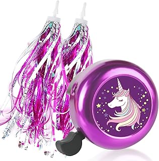 Kids Bike Bell with 2 Pcs Bike Streamers for Girls, Cute Children's Bicycle Accessories product image