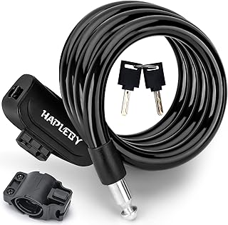 Hapleby Premium Bike Lock with 2pcs Keys, Professional Bike Cable Lock of 4 Feet, Heavy Duty Bicycle Lock Cable for Strong Anti-Theft, Come with 1PCS Mounting Bracket product image