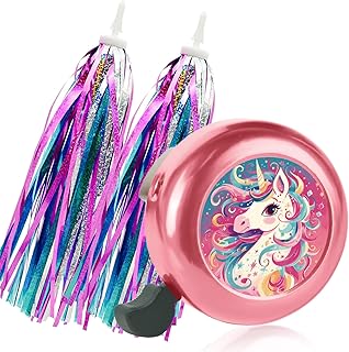 Kids Bike Bell with 2 Pcs Bike Streamers for Girls, Cute Children's Bicycle Accessories product image