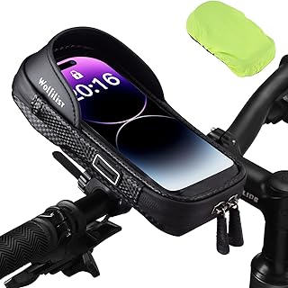 WOLFILIST Bike Phone Holder EVA Waterproof Bike Front Frame Bag Top Tube Bike Bag Bicycle Phone Mount Cycling Pouch with Rain Cover Bike Accessories Gifts for Cyclists Men product image