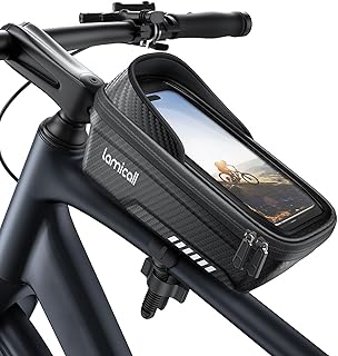 Lamicall Bike Frame Bag Waterproof - [1s Release] [2 in 1] Bike Phone Mount Holder, Bicycle Top Tube Bag, Cycling Pouch with Rain Cover, Bikes Accessories Gifts for Phones Under 7" product image