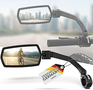 WITTKOP Bike mirror | Large HD field of vision | 360° rotatable & foldable | Mounting above & below | Break-proof & durable | ebike accessories, bike mirror handlebar mount, bicycle mirrors product image