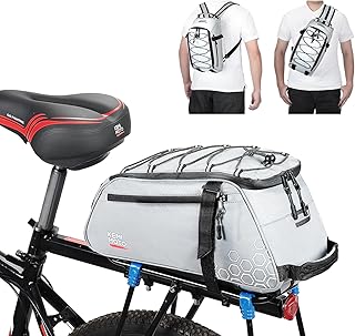 KEMIMOTO 11L Bike Bag for Bicycle Rear Rack, Fully Reflective 3-in-1 Carrying Style Bike Trunk Bag, Water-Resistant E-bike Saddle Pannier Bag with Shoulder Strap for Bike Backpack product image