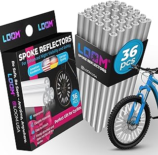 LOOM® Bike Spoke Reflectors Gift Set | 36 Pcs | Premium 8cm Reflective Clips for Bicycles - 360° High Visibility Wheel Spoke Skins - Night Safety Accessories for MTB Road Bike E-Scooters & Kids product image