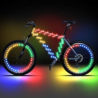 Woanger 3 Pcs LED Bike Lights for Night Riding Bicycle Frame and Wheel Lights Battery Powered Bike Accessories Gifts for Adults Riding at Night product image