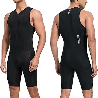 Santic Men's Triathlon Suit Sleeveless Skinsuit Padded Quick-Dry Swim Bike Run with Pockets product image