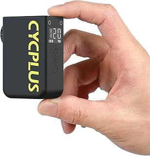 CYCPLUS AS2 Ultra Tiny Bicycle Pump with Gauge, Max 120 PSI Electric Mini Pump, Auto Stop, with Presta and Schrader Valve for E-Bike, MTB, and Road Bike Magnesium Alloy Casing (3.06oz) product image