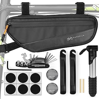 1.8L Bike Bicycle Frame Storage Bag with Tire pump & Bike Repair Kit – Waterproof Triangle Cycling Pouch with Pockets for Wallet, Phone, Tools, Keys for Adult Bikes, Mountain Bike, MTB product image