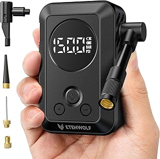 ETENWOLF Mini Bike Pump,20s Fast Inflate Bicycle Pump with Guage,150PSI Portable Electric Bike Air Pump with Presta and Schrader Valve for Mountain Bike,Road Bike,Motorcycle,Car,Sport Ball product image