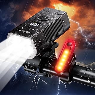 LED Bike Lights for Night Riding, USB Rechargeable Bicycle Headlight, 2025 New Aluminum Alloy Waterproof Bicycle Lights, 6+4 Modes for Adult Kids Road Cycling (5LED Bike Light) product image