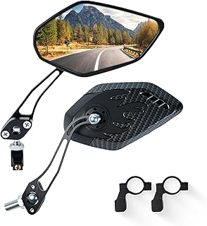 2 Pack Bike Mirrors, 360°Rotatable HD Wide Angle Rear View Mirror - Universal Handlebar Accessories for Mountain/Road Bike, Scooter, E-Bike (Black) product image