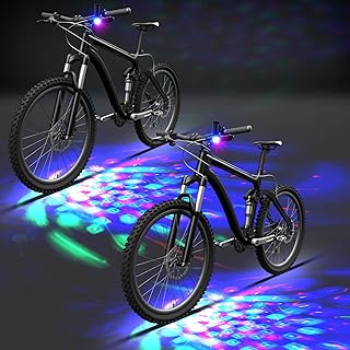 1 or 2 Pcs Disco Party LED Bike Light Disco Scooter Light Tri-Colored Bicycle Lights Blinking Swirling Fun Cycling Accessory, Christmas Stocking Stuffer, 3 AAA Batteries Included product image