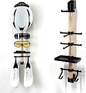 Wall- Mounted Cycling Gear Storage Rack | Holds Helmets, Shoes and Sunglasses | All-in-One Bicycle Accessories Organiser – A Unique Gift for Cyclists product image