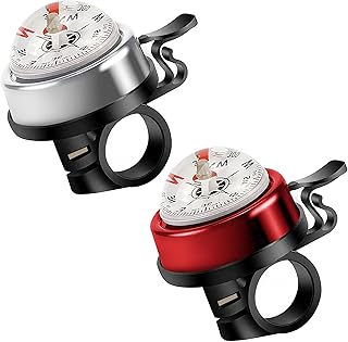 Pack of 2 Aluminum Alloy e-Bike Accessories for Adults | Compass Bicycle Bell & Loud Bike Horn Fits in 22.2mm Handlebars | Must Have Accessory for Men & Women for Mountain & Road product image