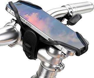 ROCKBROS Bike Cell Phone Mount for Stem 4-7 Inch, Scratch-Free Silicone Cycling Phone Holder (Black - Stem) product image