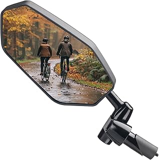ROCKBROS Bike Bar End Mirrors,Bike Mirror,360°Adjustable Safety Bicycle Rear View Mirror, Anti-glare Blue Len, Cycling Accessories product image