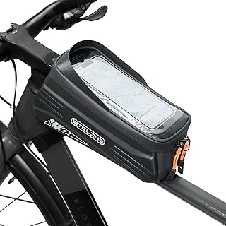 Bike Phone Front Frame Bag, Water-Resistant Bicycle Top Tube Bag, Sensitive Touch Screen Bike Phone Mount Holder for Road Mountain E-bike, Cycling Pouch, Bike Accessories for Phones product image