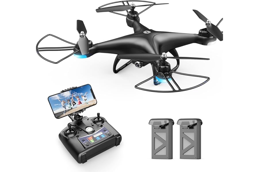 Holy Stone HS110D FPV RC Drone With 1080P HD Camera Live Video 120 Wide Angle WiFi Quadcopter With Gravity Sensor, Voice Control, Gesture Control, Altitude Hold, Headless Mode, 3D Flip RTF 2 Batteries product image