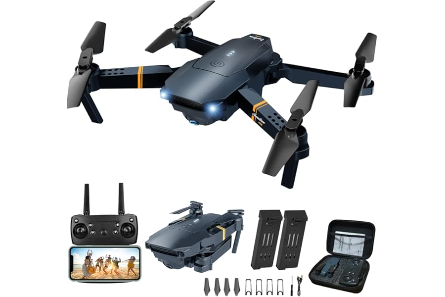 MOCVOO Drones with Camera for Adults Kids, Foldable RC Quadcopter, Helicopter Toys, 1080P FPV Video Drone for Beginners, 2 Batteries, Carrying Case, One Key Start, Altitude Hold,Headless Mode,3D Flips product image