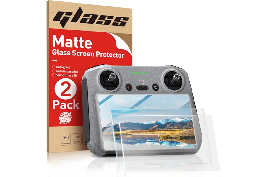 Ambison [2 Pack] DJI Mini 5/4 Pro Matte Glass Screen Protector, Anti-Glare/Smooth as Silk/HD Clear Compatible with DJI Mini 4/3 Pro/Mavic 3 Pro/Air 3/Air 2S RC/RC 2 Remote Controller Accessories product image