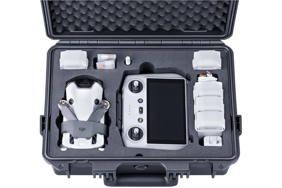 Lykus Titan MM410 Waterproof Hard Case for DJI Mini 4 Pro/Mini 3/Pro and RC2/RC/RC-N2/N1, Support 7 batteries and RC lanyard [CASE ONLY] product image