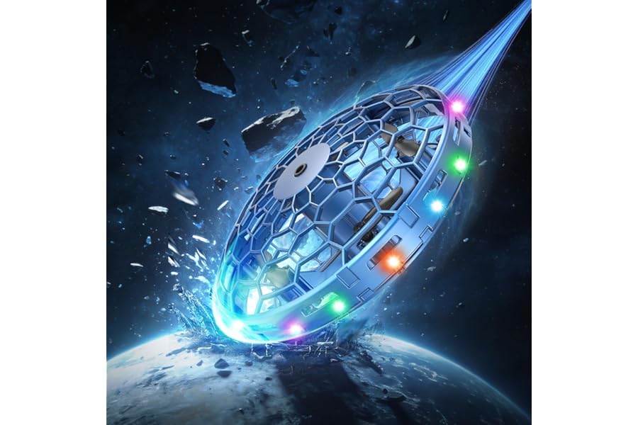 PYMSRTY Flying Toy Drone for Kids，360° Hands Free Motion Sensors Mini Drone with Cool LED Lights,Easy Indoor Small UFO Toy Flying Ball Drone for Kids -Blue product image