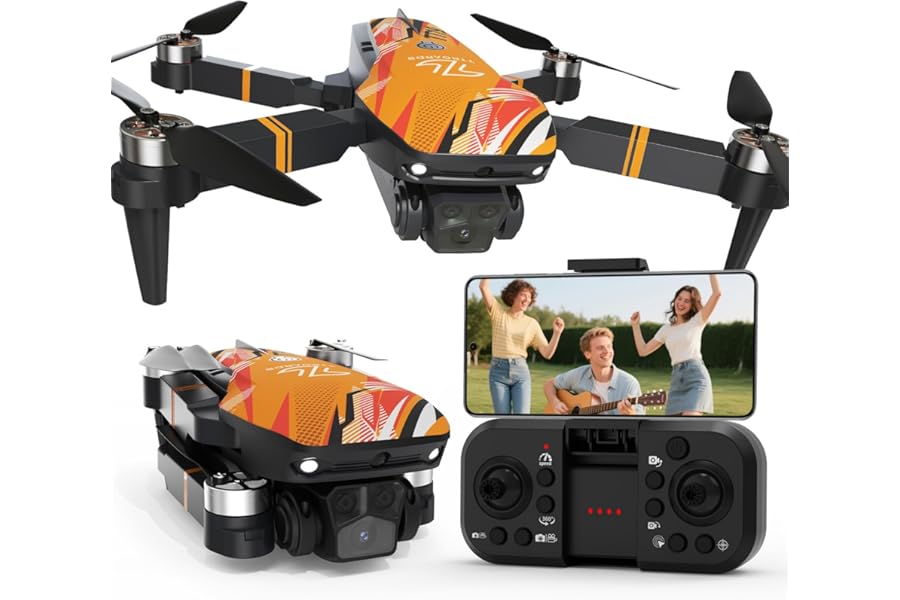 TT19 Drone with Camera 1080P for Adults, Drones with 270° Obstacle Avoidance Function, Brushless Motor, Level 3 Wind Resistance, Foldable Quadcopter Mini Drone for Beginners, Orange product image