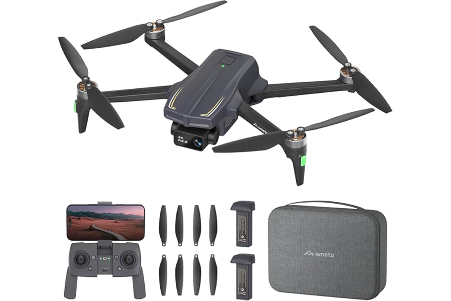 Ameta Drones with Camera for Adults 4k UHD, S20 Pro GPS Drone for Adults Beginners with 50 Mins Long Flight, Brushless Motor, Altitude Hold, Cool Toys Gifts for Men Boys(Under 249G) product image