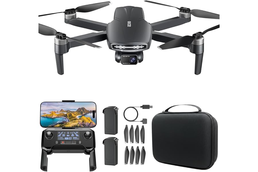 GPS Drone with Camera for Adults 4k,Brushless Motor, Auto Return Home, Follow Me,Optical Positioning,5G FPV Video Transmission,120°FOV Camera, 90°Adjustable Lens,2Batteries, Carrying Case,Under249g product image