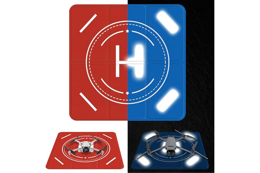 FPVtosky Nighttime Reflective Drone Landing Pad, Fast-fold Double Sided Waterproof Landig Pad Weighted for DJI Mini 5 Pro/ 4/3 Pro/Mini 4k / Mavic 4 / Air 3s/ Avata 2/ Neo/Flip product image