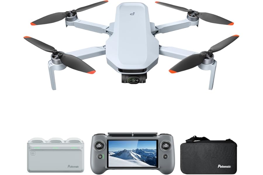 Potensic Atom 2 Fly More Combo with RC PTD 1, Drones with Camera for Adults 4K Video, 8K Photo, 10KM Transmission, 96 Mins Flight, 3-Axis Gimbal, AI Track, Vertical Shooting, AI Night Shot, Under 249g product image