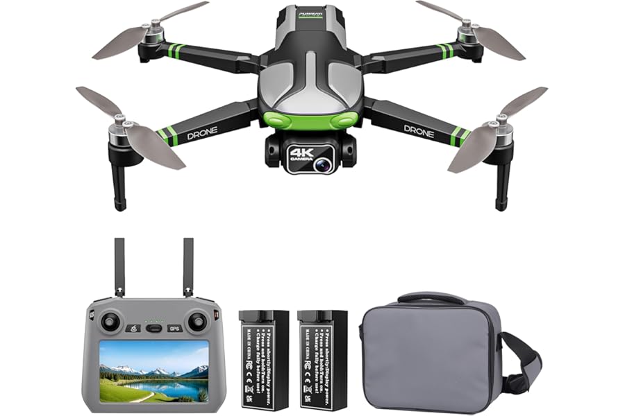 GPS Drones with Camera for Adults 4K, 100-Min Flight Time, 5.7" FPV Screen, Long Range Video Transmission, RC Quadcopter, GPS Follow, Auto Return, Beginner Mode, Foldable RC Drones with 2 Batteries product image