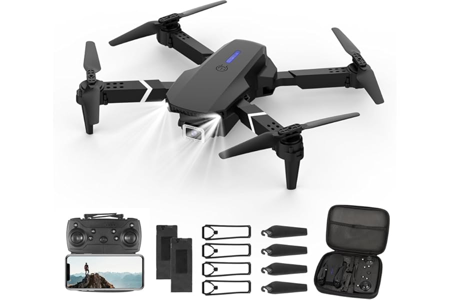 Mini Drone for Kids with 4K Dual Cameras Remote Control Toys Gifts for Boys Girls with Altitude Hold, Headless Mode, One key Return/Emergency Stop, 3D Flips 2 Batteries, Foldable RC Quadcopter product image