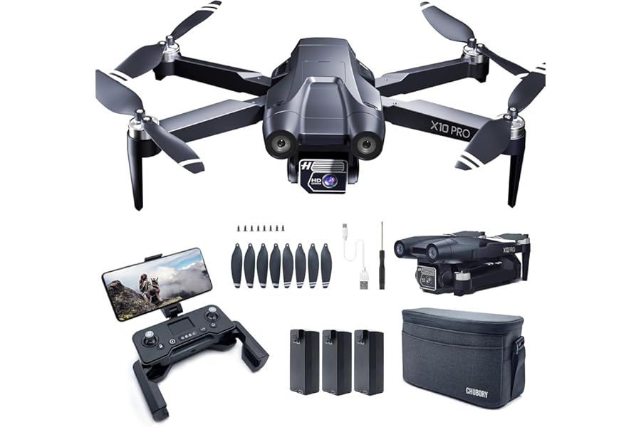 CHUBORY X10 PRO GPS Drone with Camera for Adults 4K UHD, 90 Min Long Flight Time,3280 FT Long Control Range, Auto Return, Follow Me, Brushless Motor, 5G FPV RC Quadcopter for Beginners(<0.55bl) product image