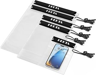 HEETA 5-Pack Clear Waterproof Dry Bag Pouch, Water Tight Cases Dry Bags Document Holder for Camera Mobile Phone Maps, Kayaking Boating product image