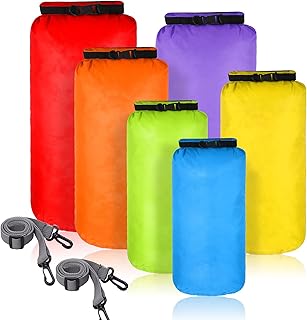 Shappy 6 Pcs Waterproof Dry Bag Set Ultralight Stuff Sack 20/15/10/8/5/3L Backpacking Bag with Long Adjustable Strap Outdoor Keep Gear Dry Sack for Camping Kayaking Boating Hiking Travel product image