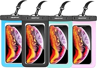 4 Pack 8.5“ Waterproof Cell Phone Pouch - Underwater Dry Bag Case Lanyard -Water Proof Clear Holder Protector for iPhone 17 16 Pro Max Plus Air Samsung Galaxy S25 Ultra Note for Beach Swimming product image