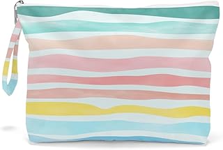 Fokongna Wet Dry Bag, Wet Bag for Swimsuit Travel Beach Bag, Diaper Bag Toiletry Bag Waterproof Large Makeup Bag, Zipper Pouch for Women Girls Sister Friends Wet Bag Starfish Sea Beach rainbow Gifts product image