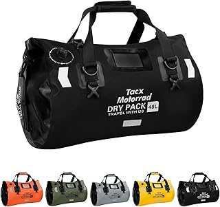 Waterproof Duffel Bag, Roll-top Dry Bag Tail Bag with Large Storage Space, Waterproof Luggage Duffle Bags with Quick-fixed Straps for Camping, Rafting,Kayaking, Traveling, 48L-Black product image