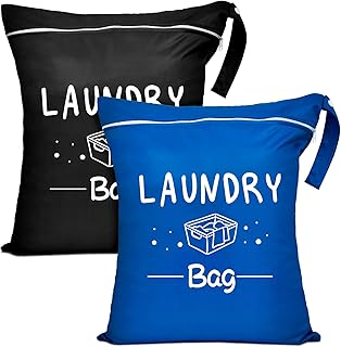 2 Pcs Large Travel Laundry Bag - Waterproof Wet Dry Washable for Dirty Clothes, Bathing Suit, Workout, Gym, Swimming, Yoga product image