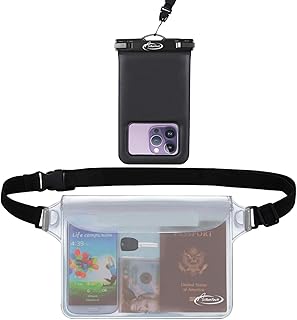 AiRunTech Waterproof Fanny Pack,Waterproof Phone Pouch for iPhone 15 14 13 12 11 Pro Max,IPX8 Waterproof Dry Bag for Snorkeling Beach Cruise Kayaking Pool Swimming(Phone Case + Waist Bag 2-Piece Set) product image