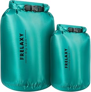 Frelaxy Waterproof Dry Bag 2 Pack/3 Pack, Lightweight Portable Dry Bags, 5L & 15L & 25L Durable Dry Sack Set Keep Gear Dry for Hiking, Camping, Boating, Backpacking, Kayaking (2 Pack - Turquoise) product image