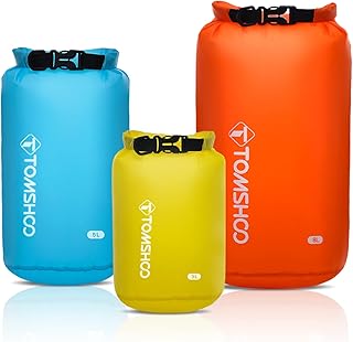 TOMSHOO Dry Bag 3-Pack/5-Pack, Lightweight Waterproof Bags Roll Top Sack Set Keeps Gear Dry for Hiking, Beach, Fishing, Kayaking, Boating, Swimming, Camping product image