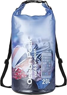 Waterproof Dry Bag,10L/20L Roll Top Waterproof Dry Bag Backpack For Kayaking Boating Swimming fow Women Men (Blue-20L) product image