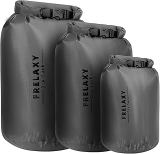 Frelaxy Waterproof Dry Bag 2 Pack/3 Pack, Lightweight Portable Dry Bags, 5L & 15L & 25L Durable Dry Sack Set Keep Gear Dry for Hiking, Camping, Boating, Backpacking, Kayaking (3 Pack - Gray) product image